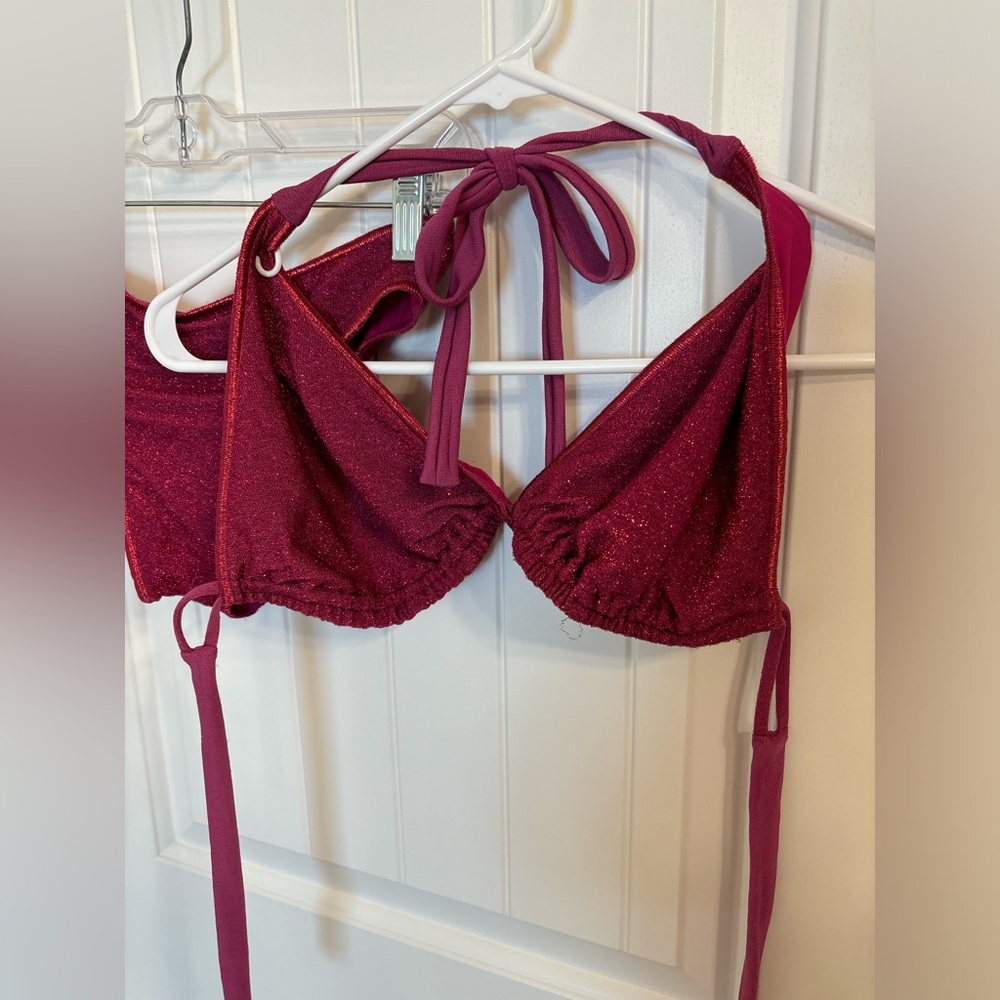Luli Fama hot pink sparkly bikini